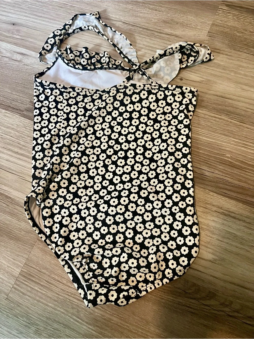 Hanna Andersson Black and White Floral One-Piece size 12